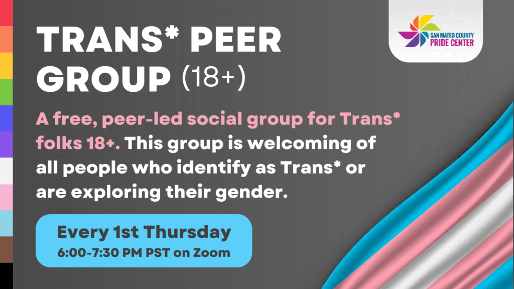 Free Trans* peer group, Thursdays on Zoom.