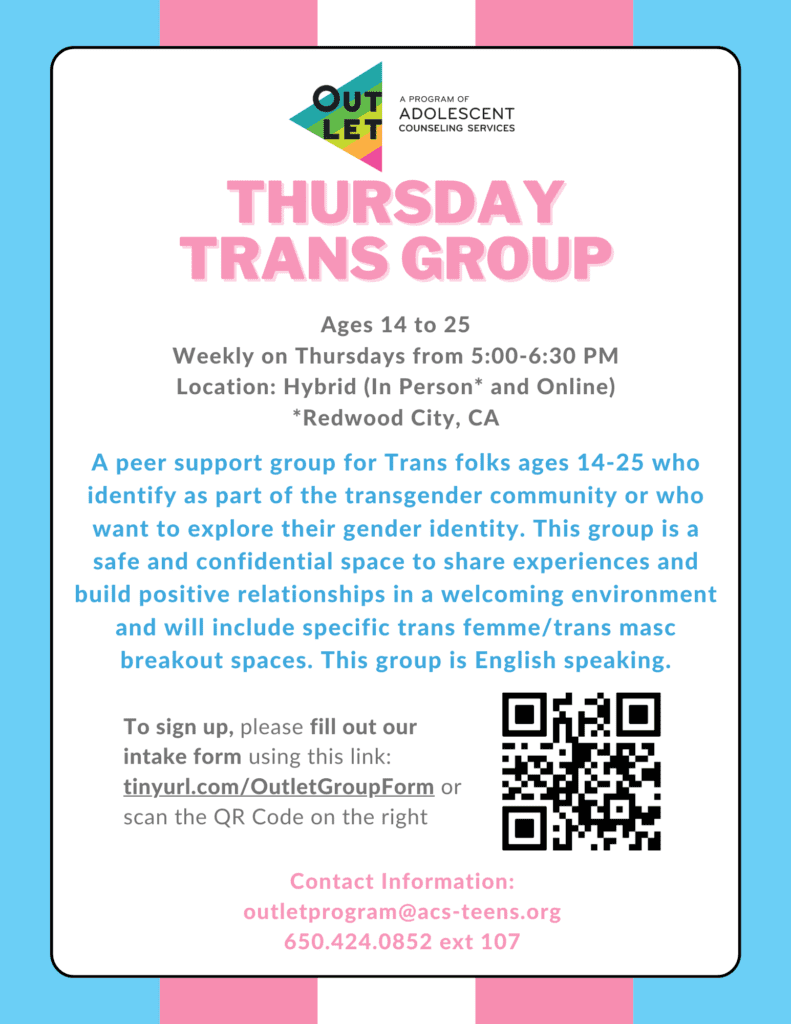 Thursday Trans Group, ages 14-25.