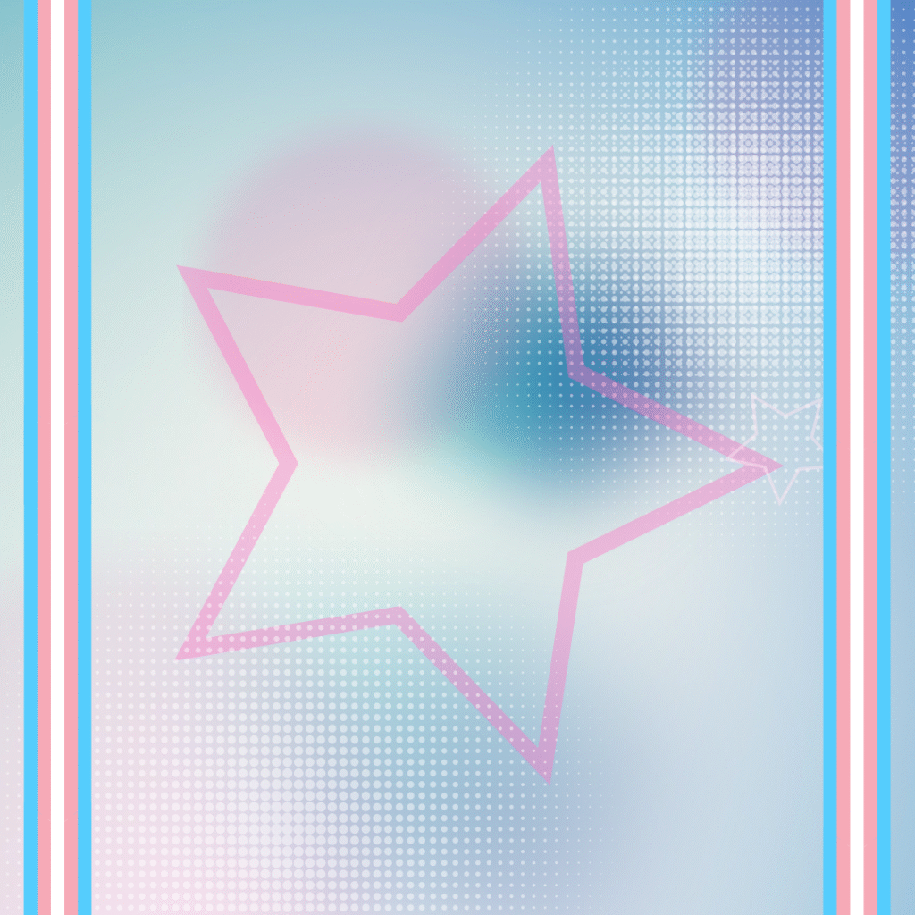 Pastel star on abstract gradient background.