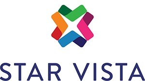 A logo of star vision