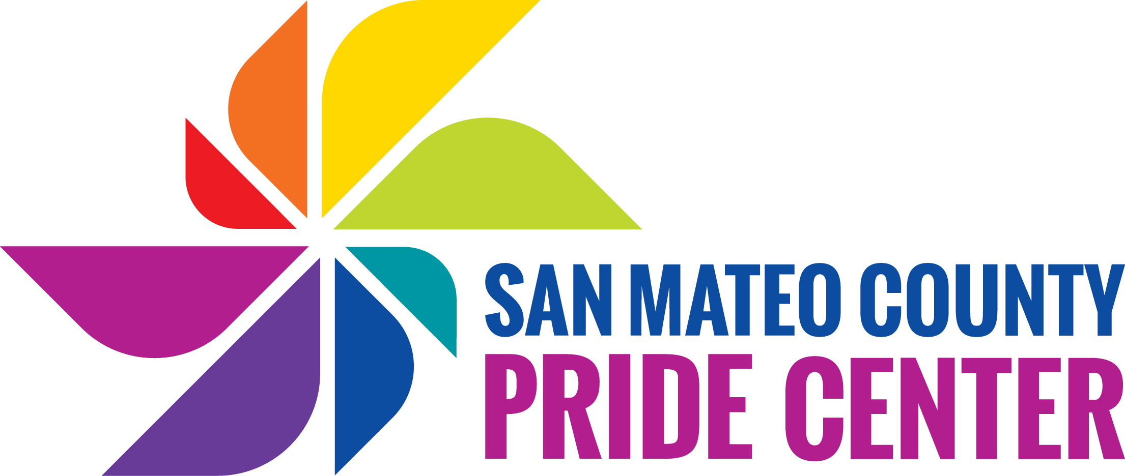 A colorful logo for the san mateo pride center.