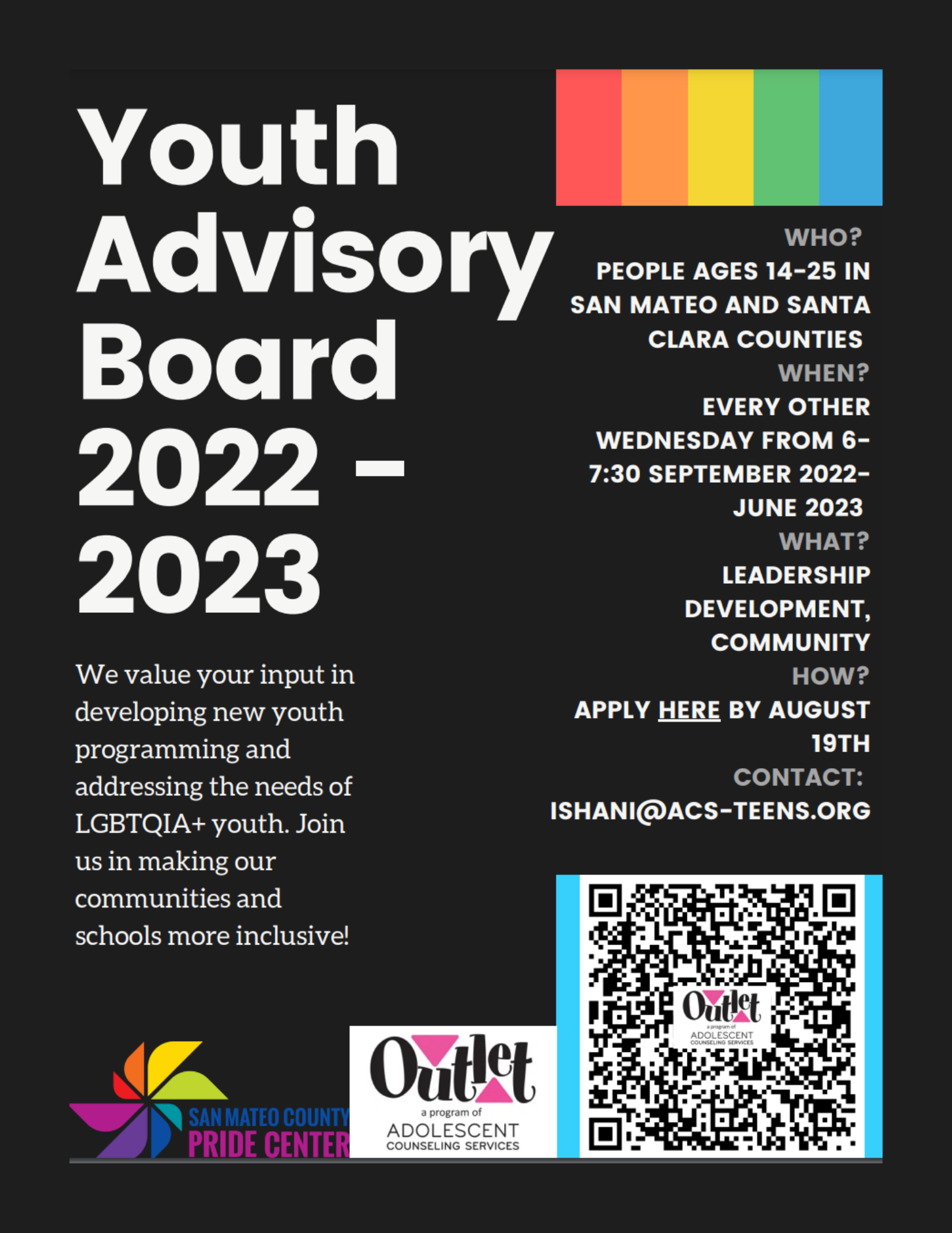 A poster for the youth advisory board.