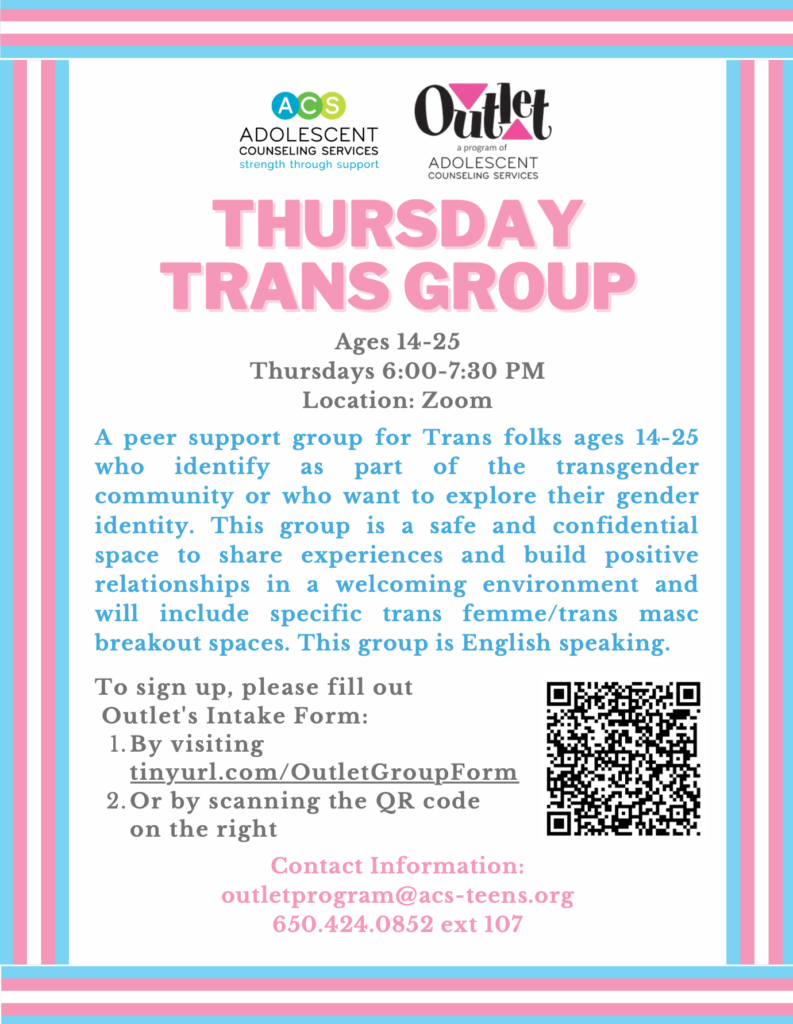 A poster for the thursday trans group.