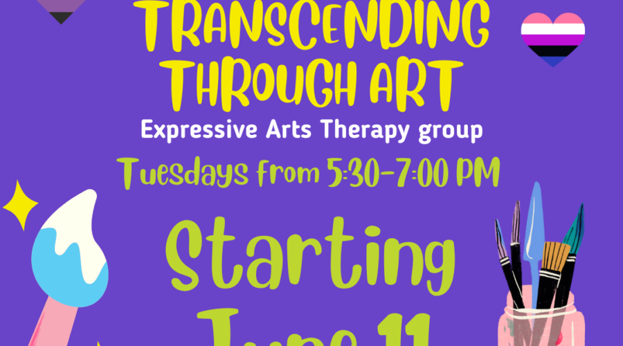 Weekly onsite starting 6.11.24 | Transcending Through Art: An Expressive Arts Therapy Group for Transgender/Nonbinary/Gender Expansive Teens (Ages 13-17) 
