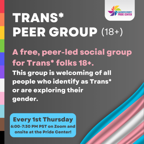 Trans peer group meeting information flyer.